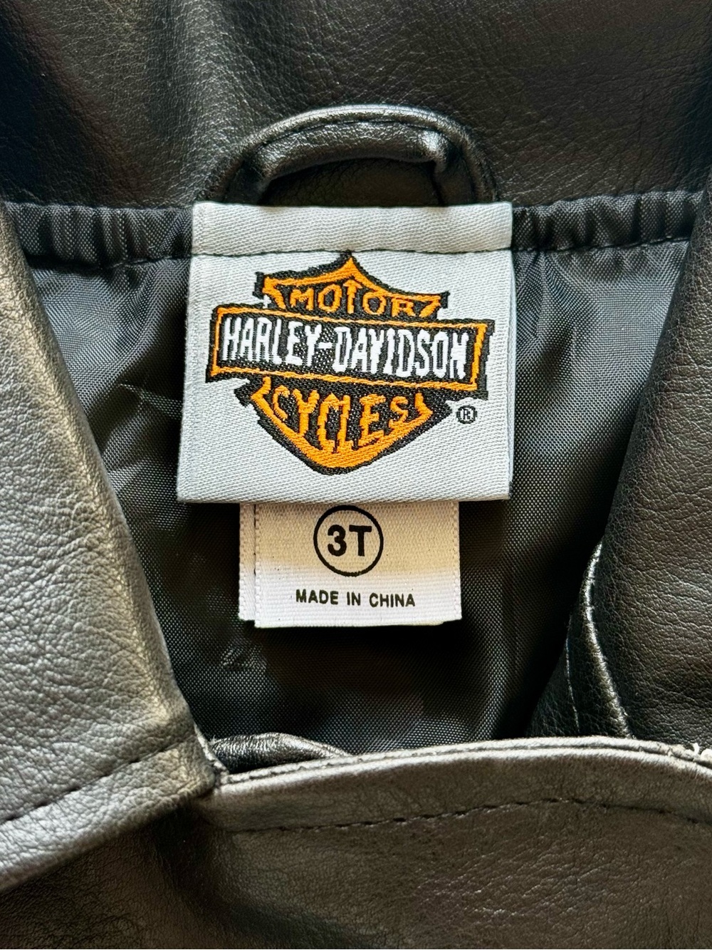 Harley Davidson Faux Leather Embroidered Motorcycle Jacket, Black – 3T Girl - Picture 8 of 8